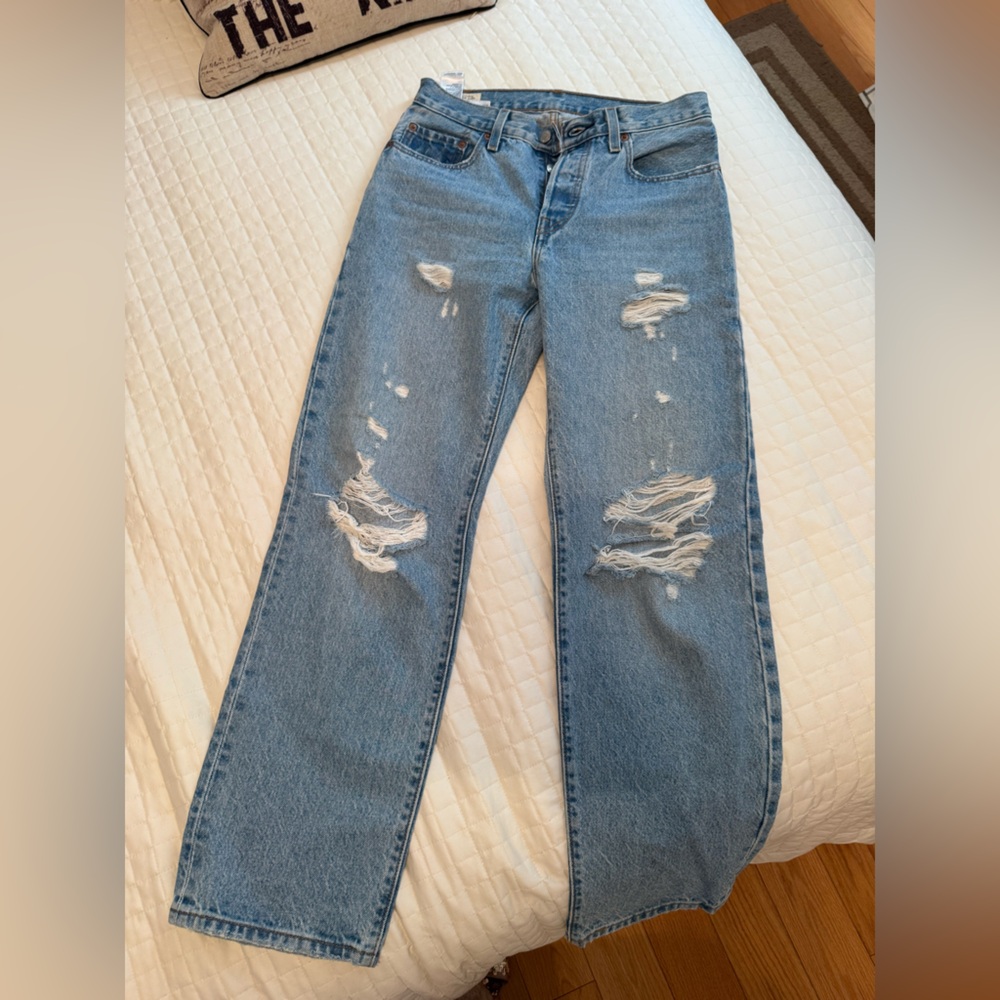 Levi’s 501 Distressed Blue Jeans